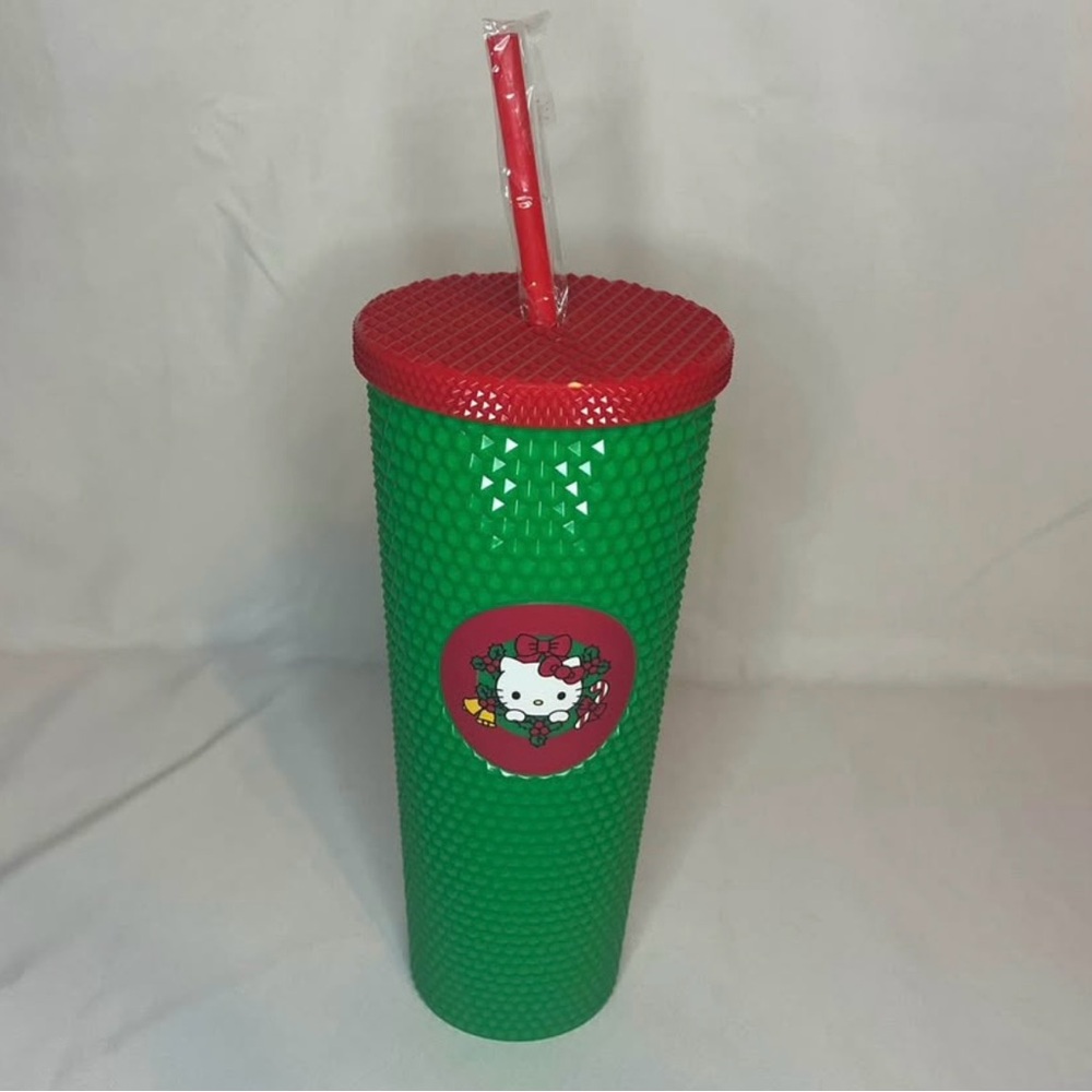 Hello Kitty Green and Red Tumbler with Straw